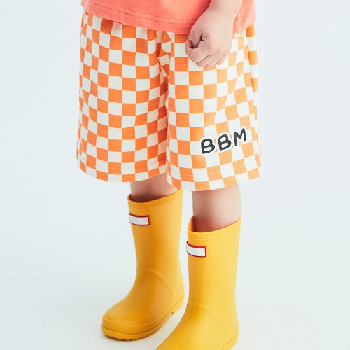 BBM 체커보드 하프팬츠 오렌지