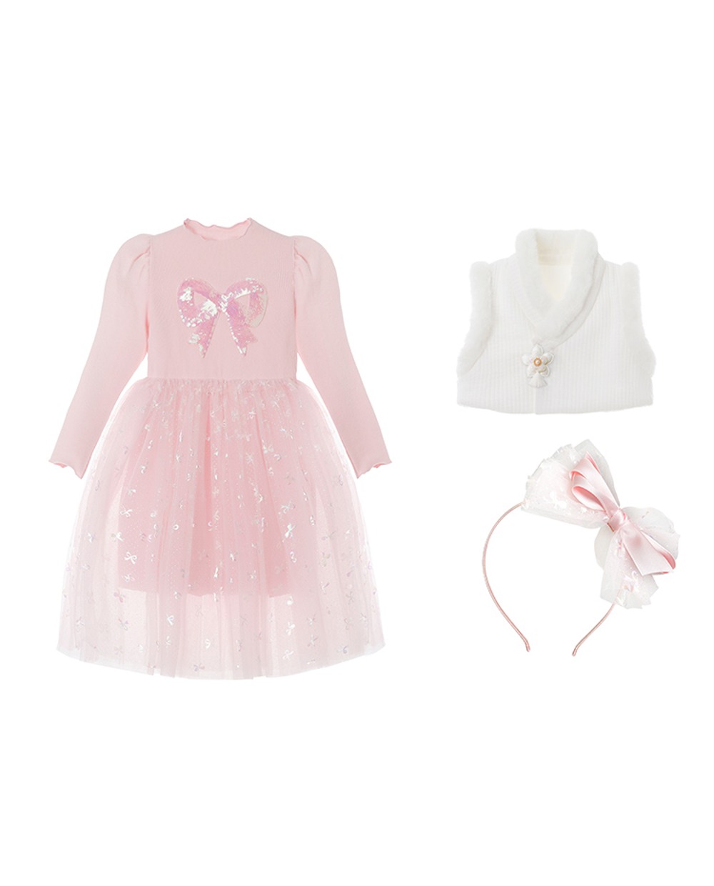 [추석기획] 샤이닝 리본 튜튜 드레스(Pink) SET