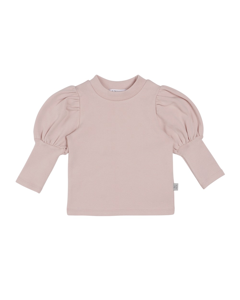 새런 하프넥 퍼프 슬리브 티셔츠 핑크