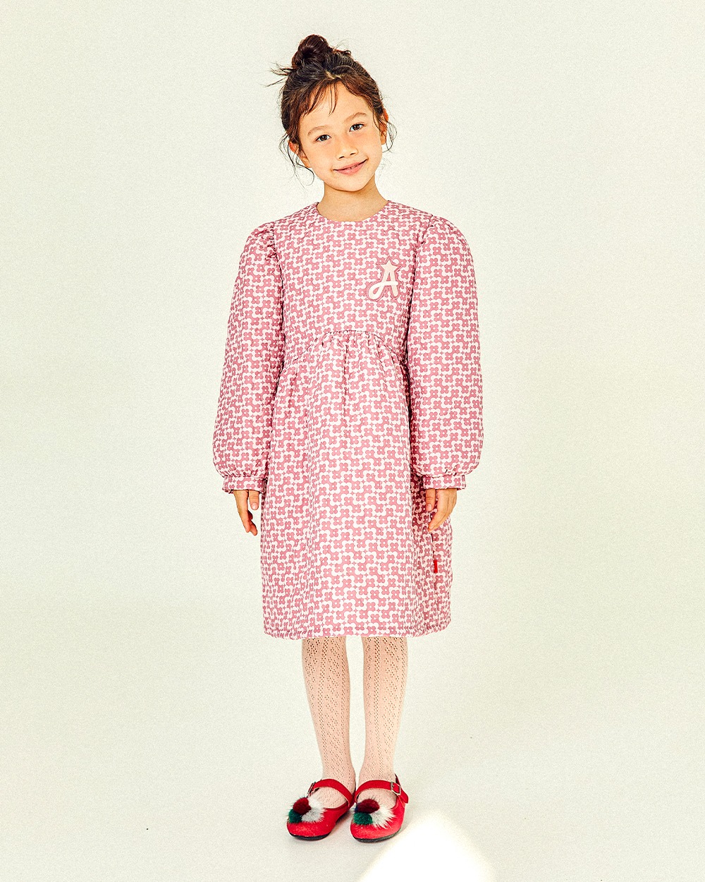 캠핑 어드벤처 퀄팅 드레스 핑크