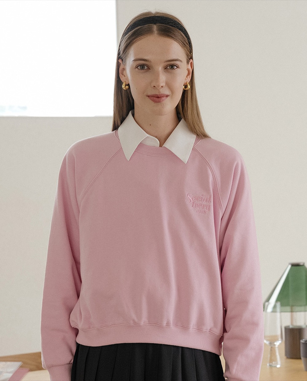 [WOMAN] Essential sweatshirt_Pink